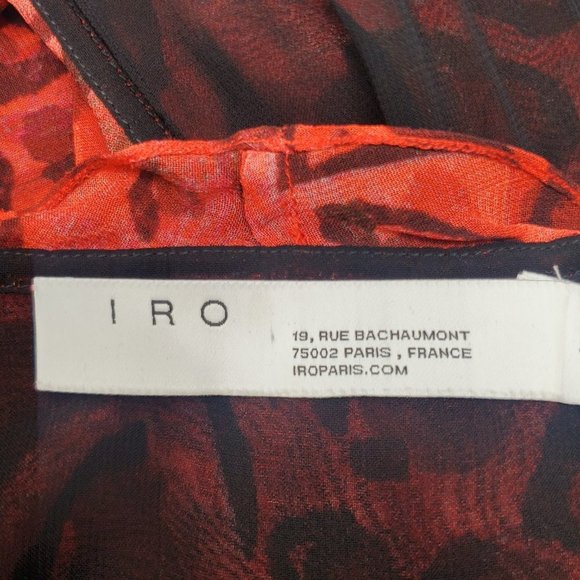 IRO Linger Leopard Print Ruffles Wrap Dress Sz 38 US 6 NWT - Picture 13 of 16